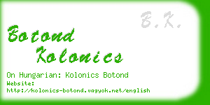 botond kolonics business card